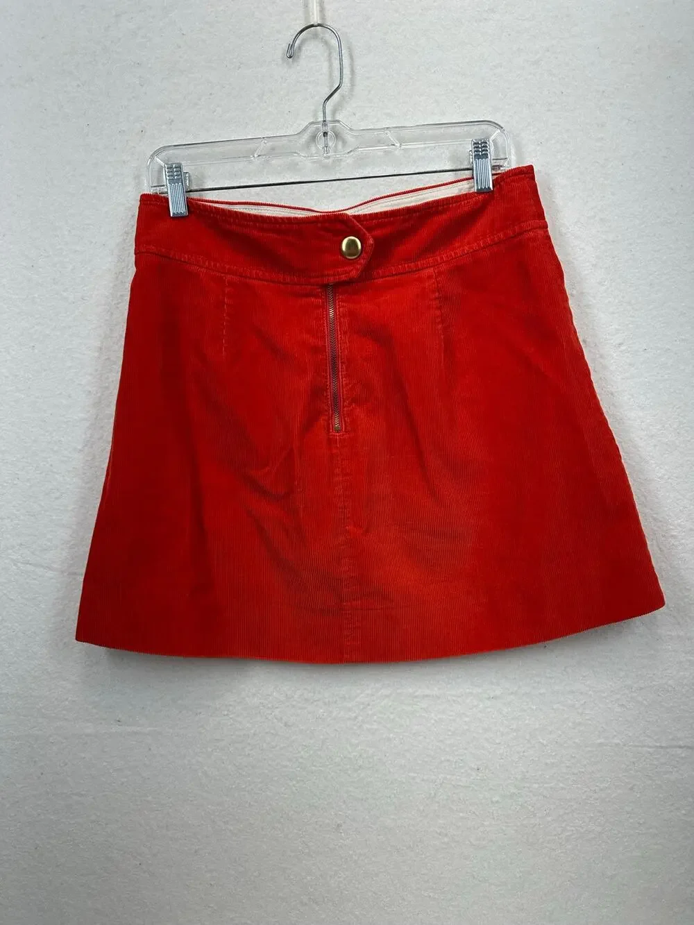 J. Crew Women's Corduroy Mini Skirt Red SZ 6 Preppy Casual